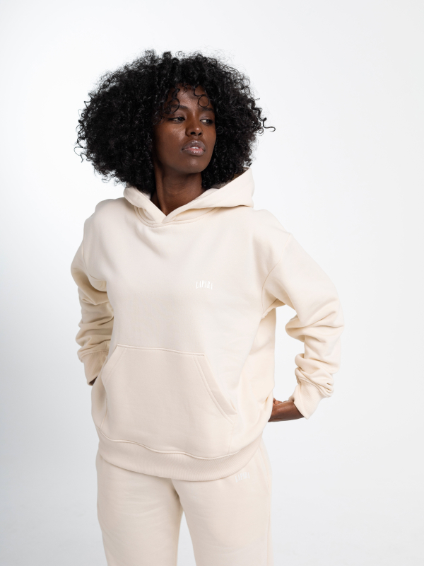 BASIC Bluza z kapturem LAPARA kość słoniowa BASIC Bluza z kapturem LAPARA kość słoniowa