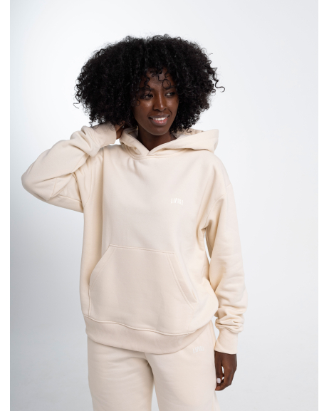 BASIC Bluza z kapturem vanilla