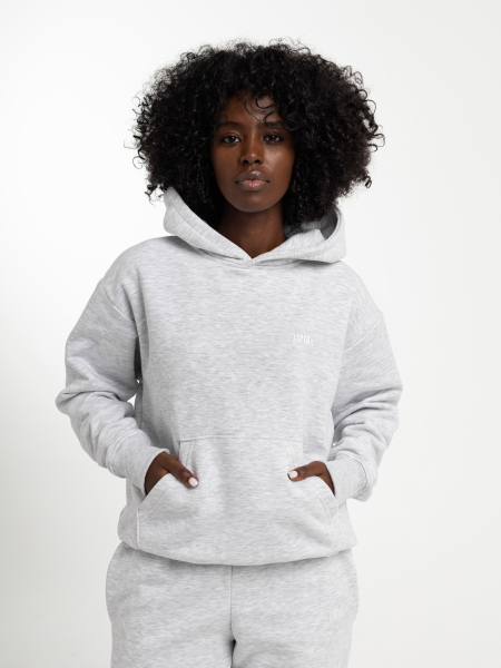 Basic Bluza z kapturem LAPARA szary melanż