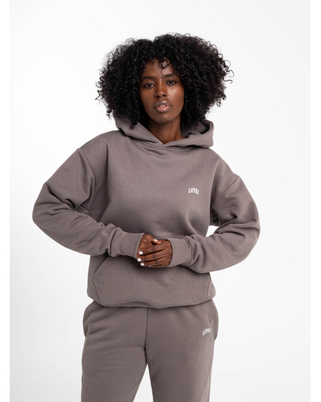 Basic Bluza z kapturem wyblakły brąz