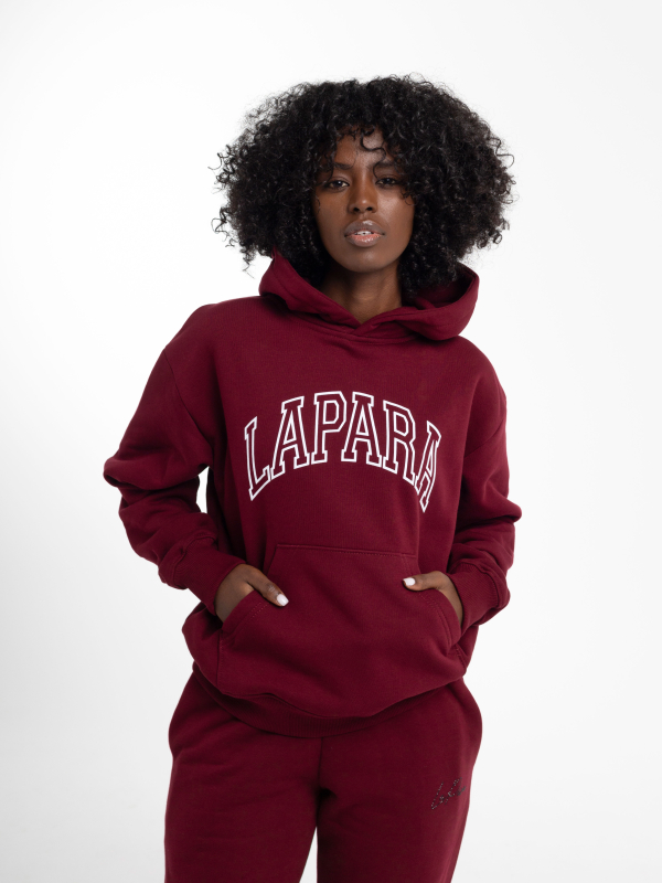PORTO BASIC Bluza z kapturem LAPARA bordowa PORTO BASIC Bluza z kapturem LAPARA bordowa