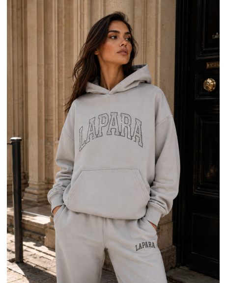 STONE Bluza z kapturem jasno szara
