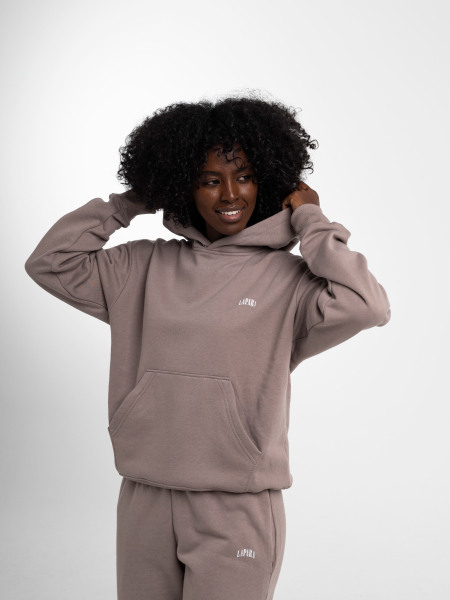 BASIC Bluza z kapturem LAPARA cappucino